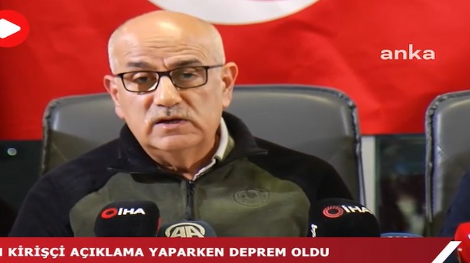 Bakan Kirişci açıklama yaparken deprem oldu