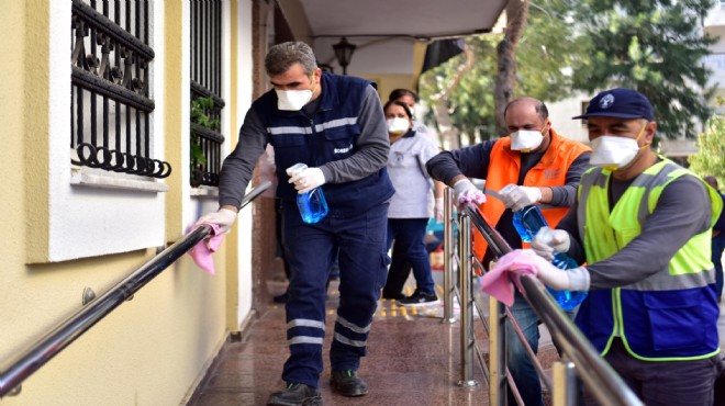 Bornova da virüse karşı temizlik seferberliği