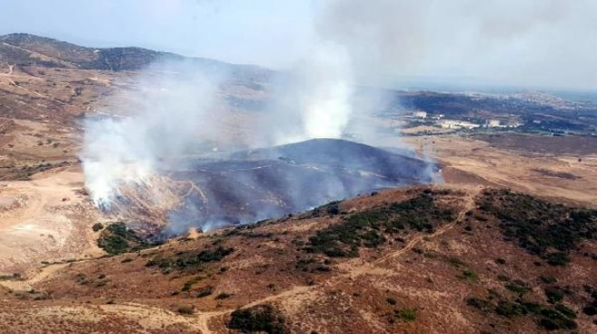 Foça'da otluk alanda korkutan yangın