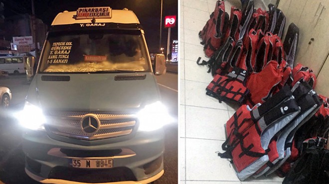İzmir de hatlı minibüsle göçmen kaçakçılığı!
