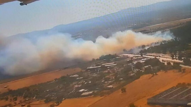 Gaziemir'deki orman yangını kontrol altında: Karayolu trafiğe açıldı