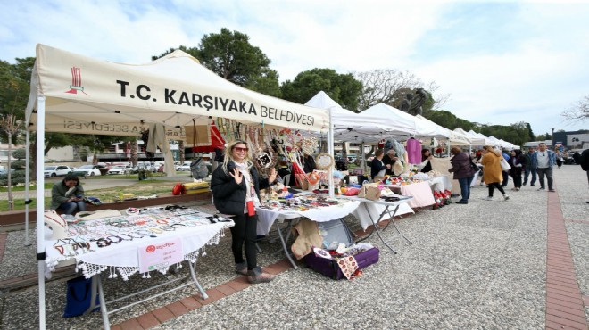 Karşıyaka'da 100 emekçi kadından 8 Mart pazarı