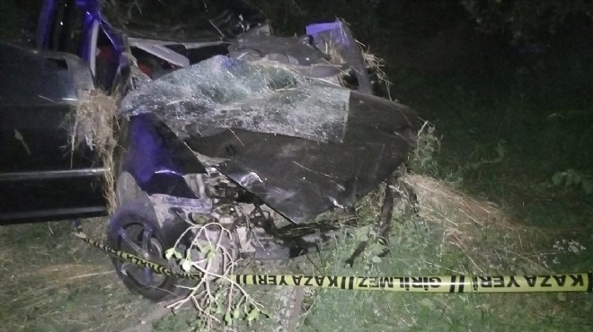 Korkunç kaza: Şarampole devrilen araçtaki 2 kişi öldü