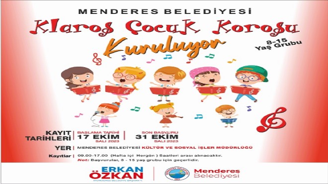 Menderes'te çocuk korosu kuruluyor