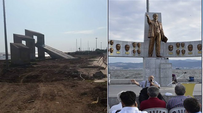 Yıkıldığı iddia edilen Karşıyaka daki anıt ile ilgili Büyükşehir den flaş açıklama!